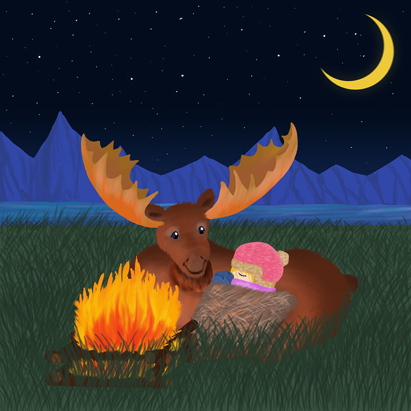 ヘラジカと女の子